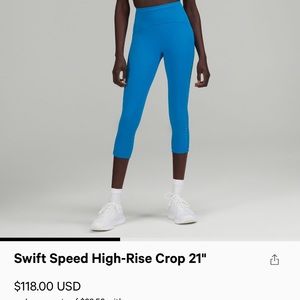 NWT Lululemon Swift Speed Crop Tights